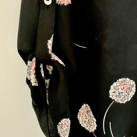 Daniel Rainn Black Floral Chiffon Blouse Top Size Small - Picture 4 of 7